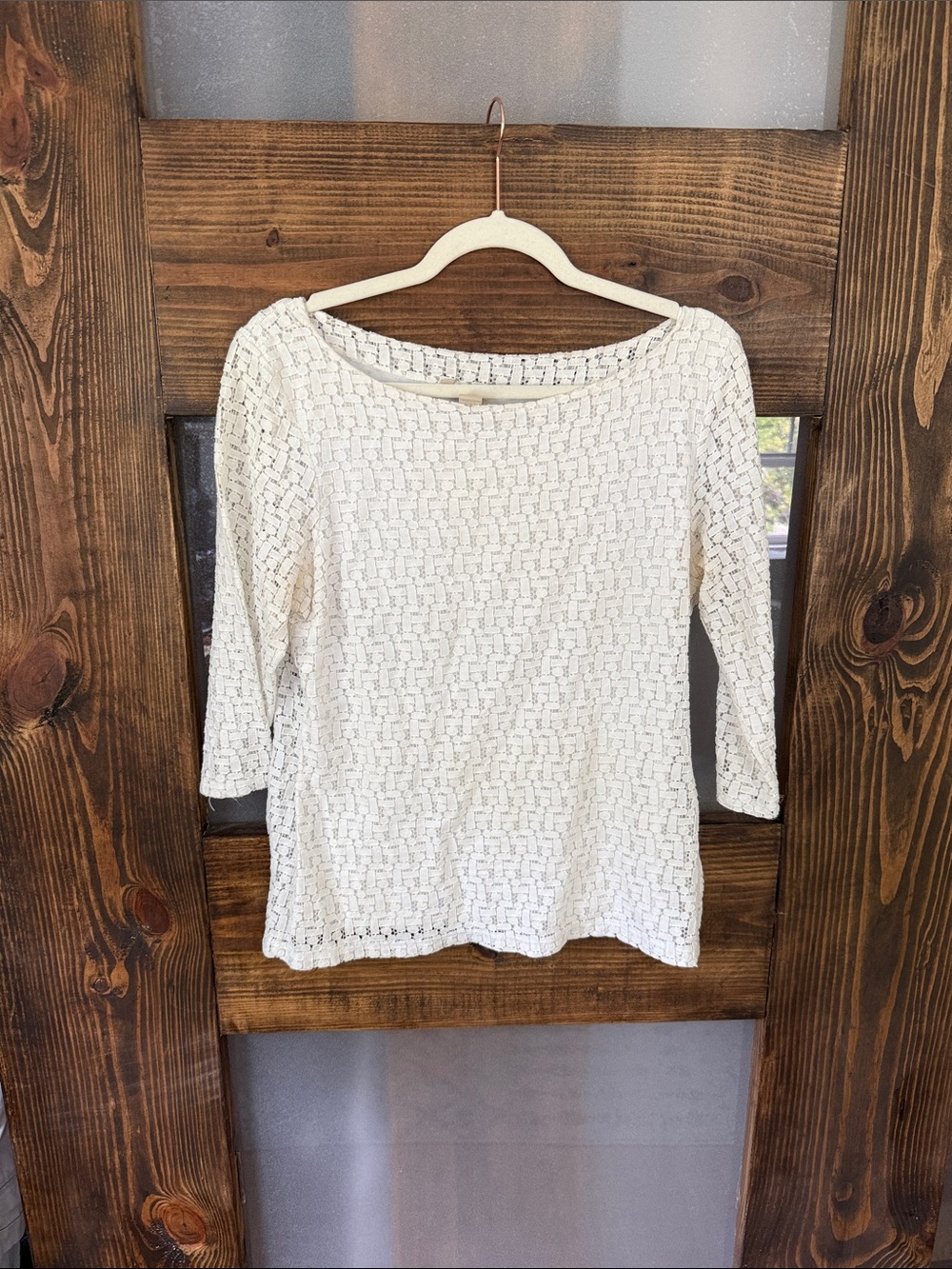 Banana Republic Cream Crochet Knit Top